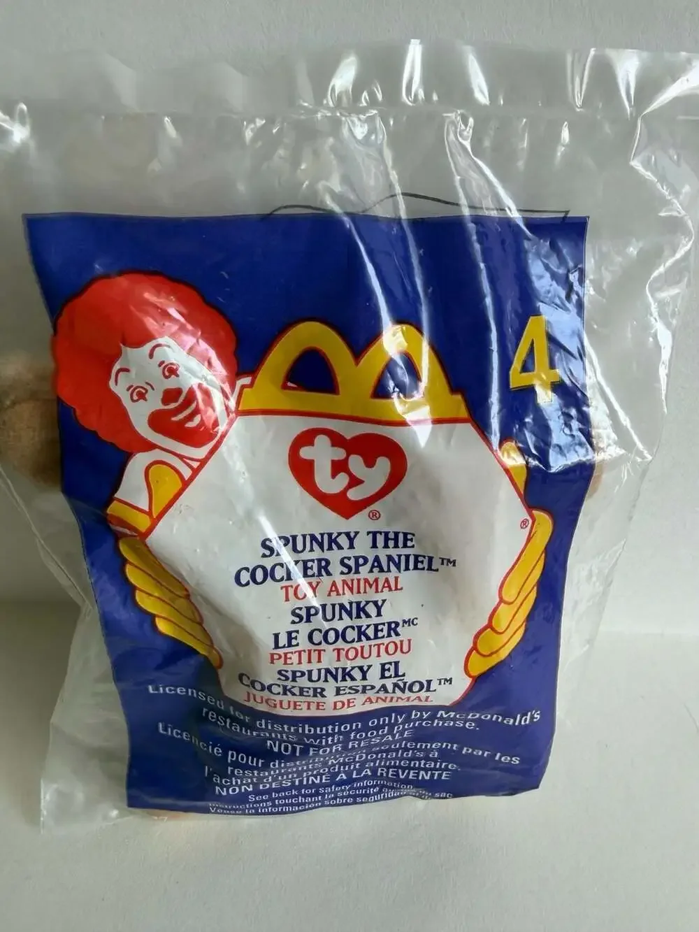 1999 McDonald's Ty Teenie Beanie Baby #4 Spunky The Cocker Spaniel